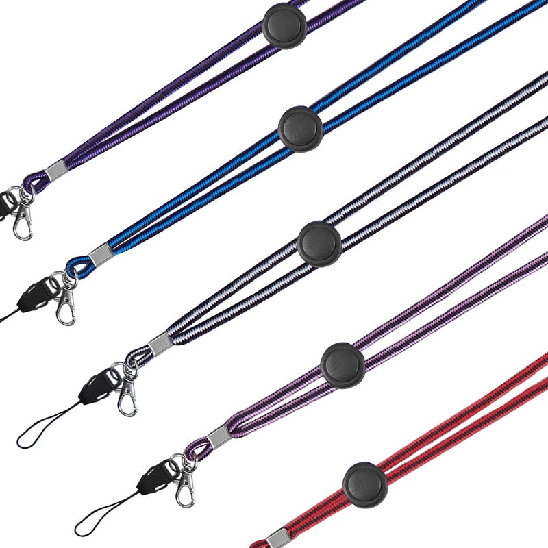YOUOWO 5 Pack Circle Lanyards with Vertical ID Badge Holder Adjustable Neck Coloured Lanyard for Women Keys Cruise Office - Image 2
